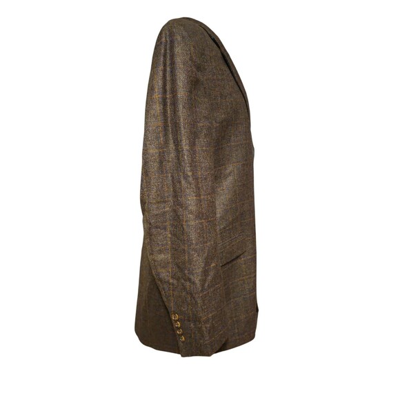 Jack Victor Plaid Blazer Mens 44L Brown Wool Academia Old Money Preppy Office - Picture 4 of 9